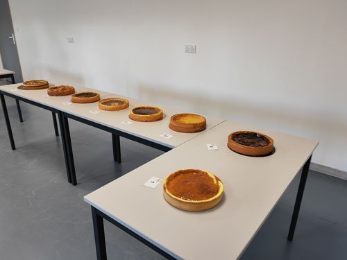 Présentation de 8 flans pour le jury dégustation